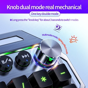 Nueva actualización K100 perilla multifunción Teclado mecánico profesional para juegos 108 teclas 12 luz RGB teclado de computadora con cable