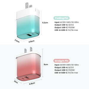 定制彩色标志和包装旅行适配器套装QC3.0 PD3.0壁式充电器适用于苹果安卓手机的Usb充电器 - Product Image 6