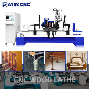 Torno de madera CNC de carga y descarga automática de precio barato de alta calidad para columnas, escalera, bate de béisbol, torno CNC