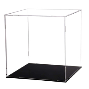 Custom Clear Acrylic <strong>Display</strong> Case With Black Base Countertop Box <strong>Cube</strong> Organizer Stand Riser Dustproof Protection Showcase - Product Image 6