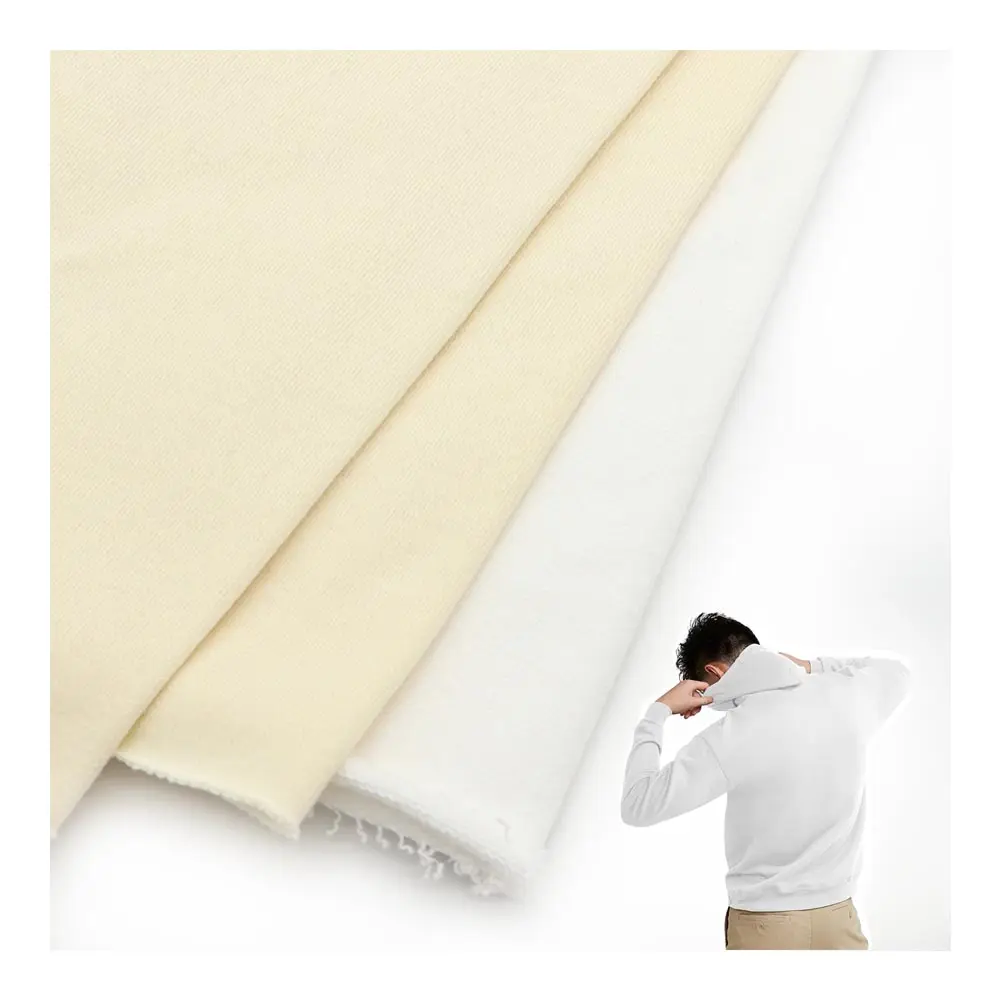 OEM 320gsm Hoodie kumaş 100% organik pamuk düz boyalı fransız Terry örme kumaş kazak giysi için