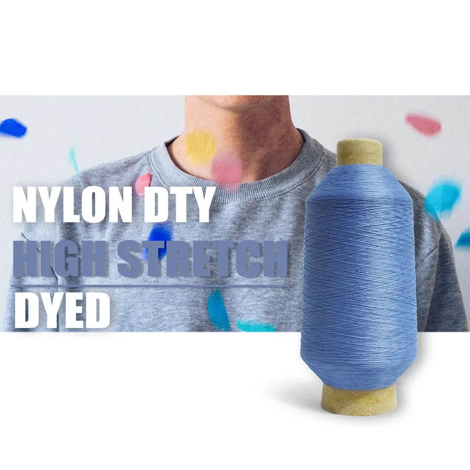 Top Sale customized Eco-friendly Nylon 6 DTY Draw Textured Yarn 70D/24F100D/24FSD Doped Dyed For Fabrics Socks Sewing Machine