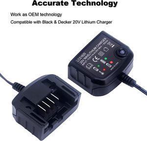 ที่ชาร์จแบตเตอรี่ LCS1620สำหรับแบตเตอร์รี่สำรองสีดำ & Decker 20V แบตเตอรี่ลิเธียม NiMH และ NiCd LBXR20แบตเตอรี่ LBXR2520 LBXR2020 - Product Image 2