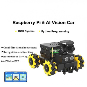Raspberry Pi 5 Robot omnidireccional Coche Mecanum Rueda AI Vision ROS Conducción autónoma Seguimiento de reconocimiento facial - Product Image 3