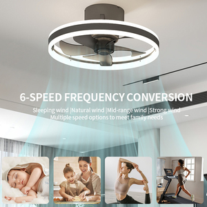 Morden Low-Profile Flush Mount Smart 220V Design <strong>LED</strong> Ceiling Fan Lamp With <strong>up</strong> and Down Light and Powerful <strong>Wind</strong> for Room - Product Image 2