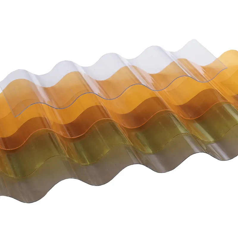 Fabrika tedarikçisi Hangmei renkli PC çatı kiremitleri şeffaf polikarbonat oluklu çatı plastik levha