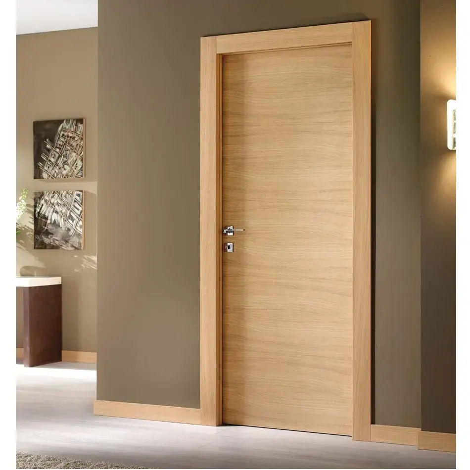 CBMmart ราคาถูกลายไม้ออกแบบไม้ยาง MDF ประตูภายในประตูไม้คอมโพสิตประตูภายในประตูบ้าน