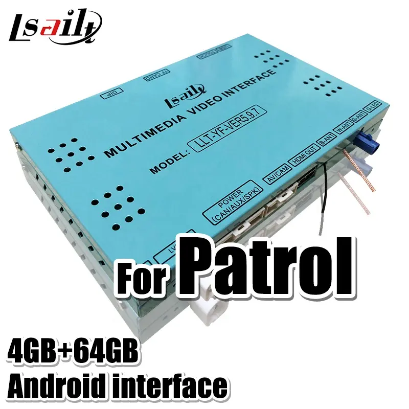 Lsailt Wireless CP AA Video Interface with Navigation, Mirror Link, Google play for Patrol Y62 Android Multimedia