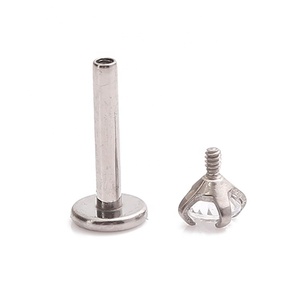 Fuxuan titanyum dahili dişli Prong seti CZ Labret çiviler Piercing Tragus - Product Image 5