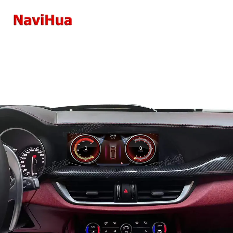 NaviHua Android AutoRadio IPS dokunmatik ekran kafa ünitesi araç DVD oynatıcı oyuncu araba Stereo Video multimedya oynatıcı Alfa Romeo için Giulia