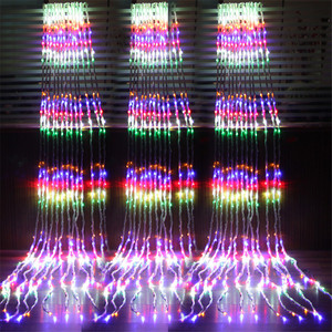 Guirnalda navideña de Navidad para exteriores, guirnalda de luces para ventana, cortina, carámbanos, 3x3m, 6x3m, lluvia de meteoritos - Product Image 1