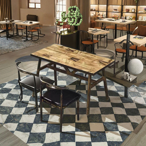 Hiện đại Retro thức ăn nhanh bàn ghế thiết lập kinh tế gỗ thiết kế cho nhà hàng Snack BBQ thực phẩm gian hàng mì cửa hàng Lẩu bảng - Product Image 2