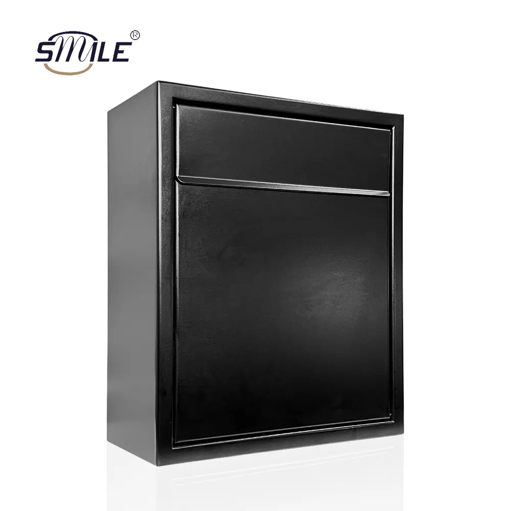 SMILE TECH Wall Mount Locking Mailbox com acesso traseiro através da porta; Pó Revestimento Letterbox Aço com bloqueio