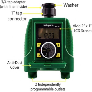 Wasserdichter elektronischer digitaler Wasser <span class=keywords><strong>timer</strong></span> für den Außenbereich Programmier barer Dual 2 Outlet Automatisch Ein-Aus-Wasserhahn-Schlauch-<span class=keywords><strong>Timer</strong></span>