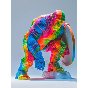 Pop Art Gorilla heykel. Şeffaf reçine sergi salonları, alışveriş merkezleri ve zanaat ekran öğeleri için uygundur. - Product Image 6