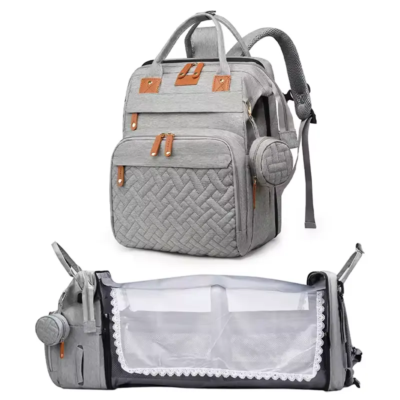 7-in-1 su geçirmez katlanır annelik su geçirmez uyku çanta bebek Nappy bezi taşınabilir katlanır beşik bebek yatağı torba sırt çantası