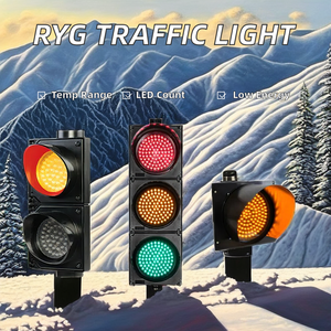 Yangzhou FAMA trafik 12VDC araç LED trafik ışığı dayanıklı plastik konut ile 100mm RYG Semaforo güneş ışık kaynağı - Product Image 4