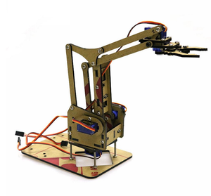 Dominbot Fai da Te 4DOF per Arduino Acrilico Rc Robot Braccio Della Pinza Kit Educational con MG90S Servi