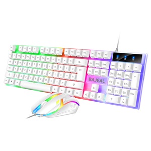 BAJEAL T350 K35 Teclado universal para juegos con cable USB Luminoso Colorido Retroiluminado Operación óptica LED Juego de teclado y mouse - Product Image 1