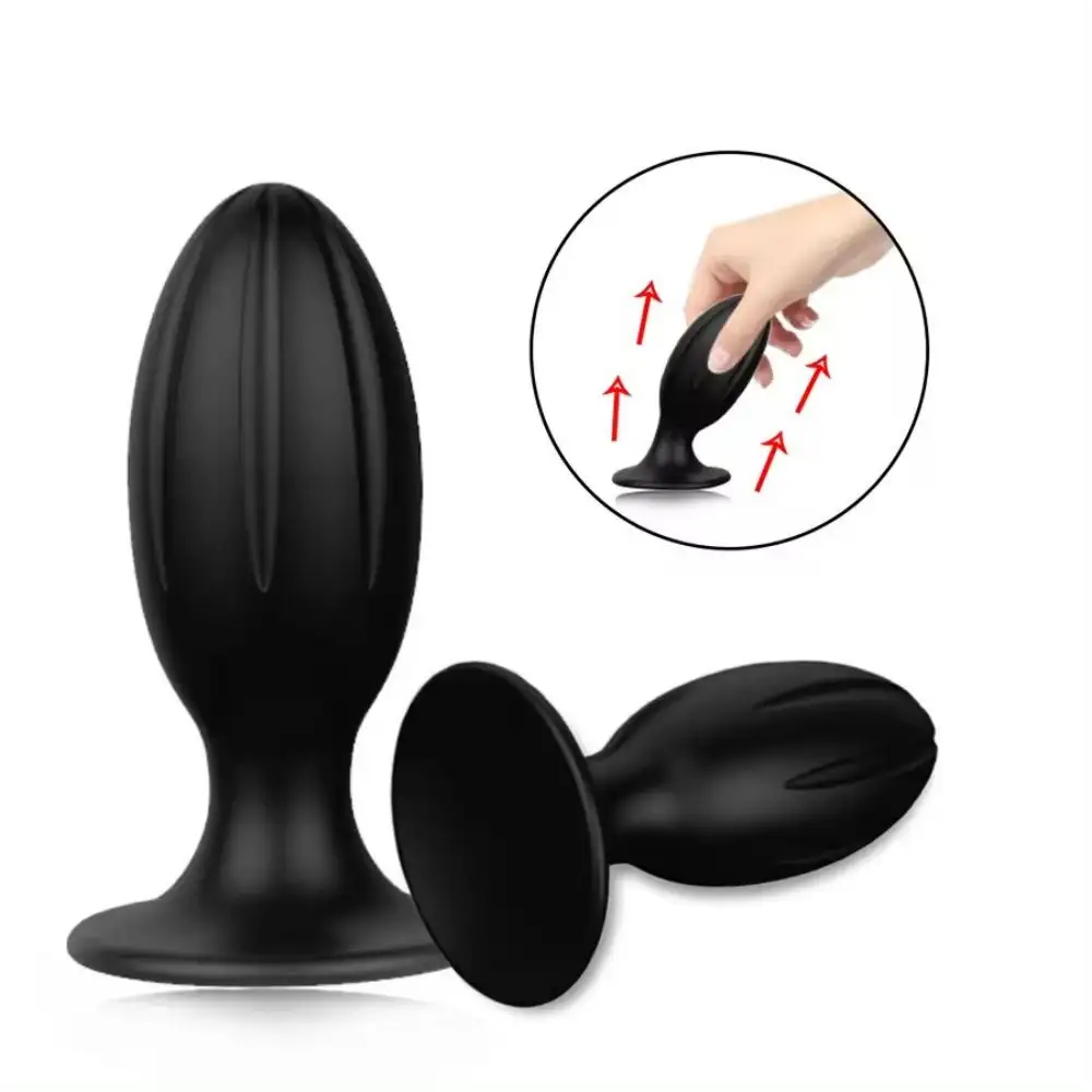 Tappi di testa giocattoli Sexy per donna uomo 4 modelli Anal Plug Silicone medicale sensualità giocattoli anali (nero) forte Base di aspirazione
