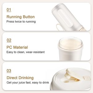 Taşınabilir kablosuz sıkacağı Blender buz karıştırıcılar tip-c şarj edilebilir 10 bıçakları Mini sıkacakları Milkshake suyu üreticisi makinesi - Product Image 4