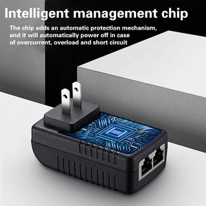 Cámara IP DE SEGURIDAD QoS VoIP Teléfonos Punto de acceso 24V 1A Inyector PoE 10/100Mbps 15,4 W Ethernet Interruptores de red de alimentación Todas las paredes - Product Image 4