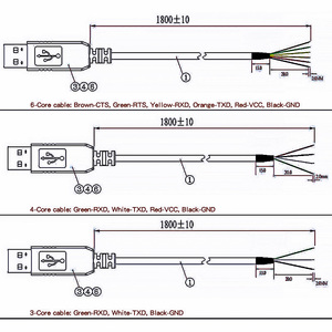 Cavo di debug seriale USB TTL 232R 3 v3 abbiamo USB 3.3V UART per uso industriale 1.8M con conduttori in rame