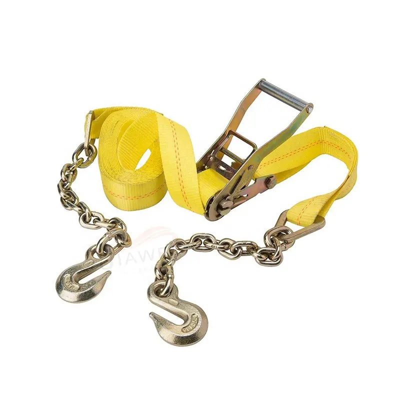 Tie Down Straps 2inch 10000lbs Ratchet Strap tie down Cargo lashing with Chain hook