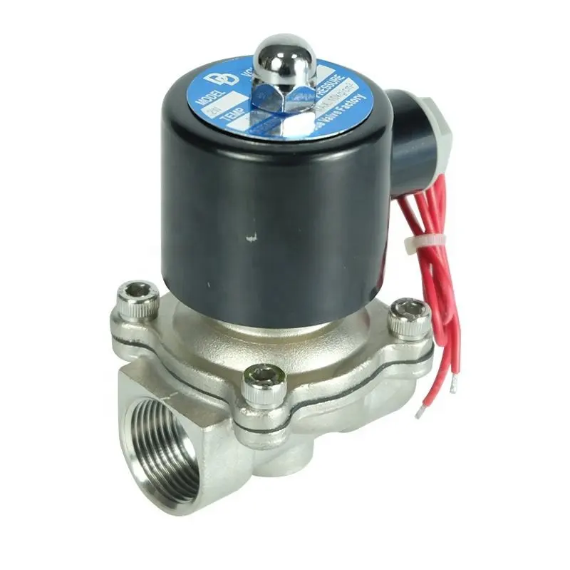 Válvula Solenoide de rosca hembra de acero inoxidable 304, válvula magnética bidireccional, DC12V 24V AV220V