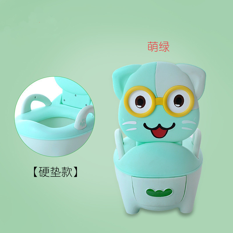 Cute cat green hard cushion
