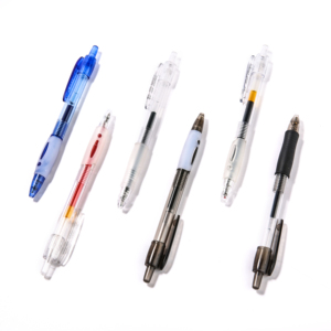 厂家直销透明外壳橡胶握把书写流畅办公学习圆珠笔 - Product Image 6