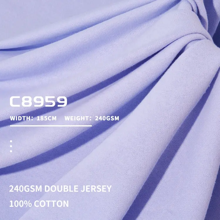 240gsm 100% algodón 32s Sudadera con capucha de doble hilo con tejido de bucle tejido de punto