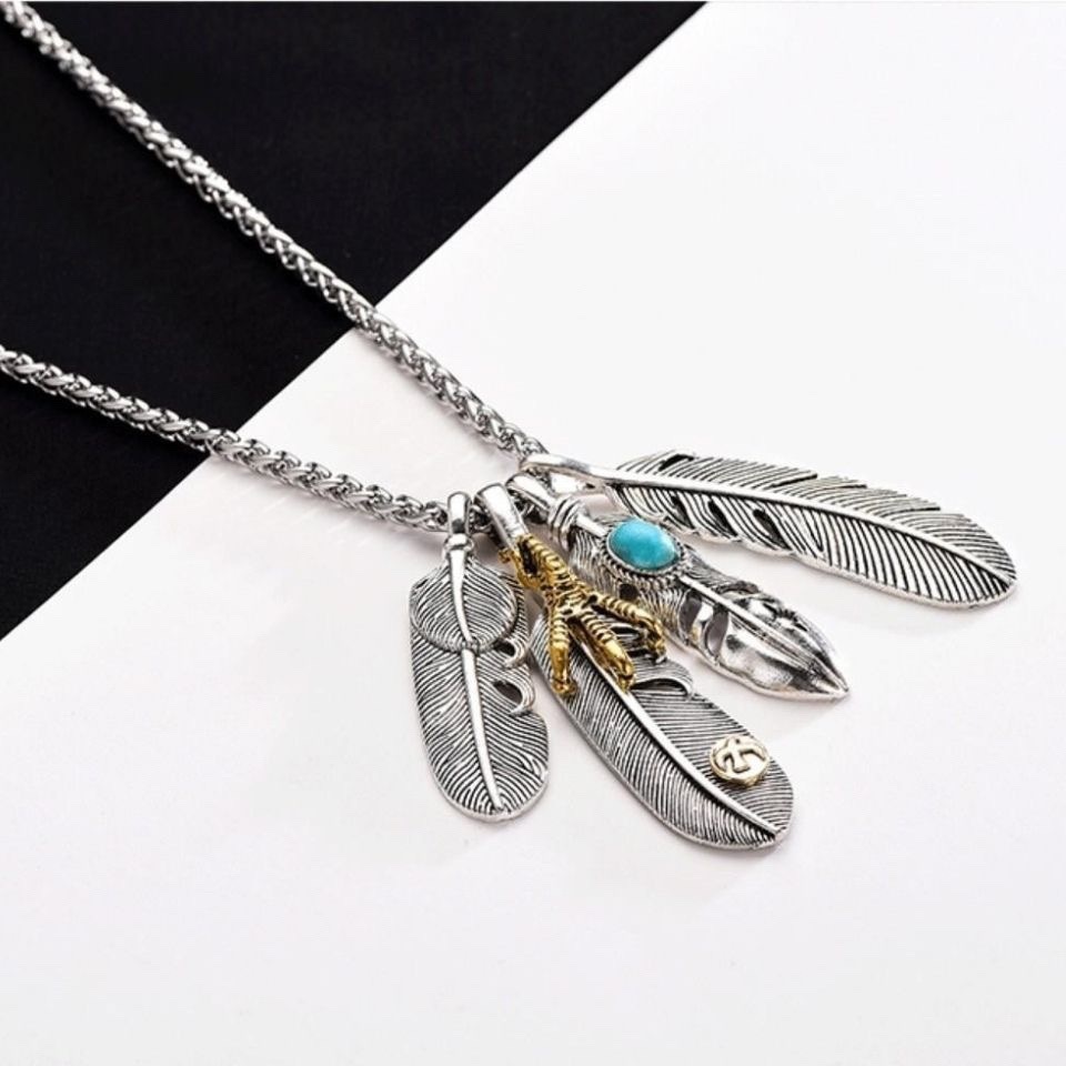 Xl0391 feather 4-piece set with steel chain 70cm