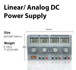 Fuente de alimentación CC de conmutación ajustable de 0-30V 0-10A, Puerto USB incluido, entrada de sobremesa regulada de 110V/220V, tipo de salida Triple - Product Image 3
