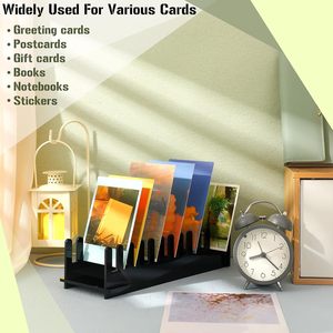 12-Tier Đen Acrylic thiệp chúc mừng hiển thị giá xách tay bưu thiếp đứng bán lẻ truy cập bàn Tabletop Organizer Sticker hiển thị - Product Image 4