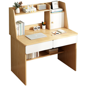 Escritorio de PC de mesa de estudio de ordenador individual de madera con estantería - Product Image 1