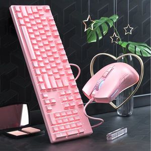 Pink Real Mechanical <strong>Keyboard</strong> and <strong>Mouse</strong> Set with Blue <strong>Switch</strong> Cute Girls E-sports Gamer <strong>Computer</strong> Peripherals <strong>Keyboard</strong> - Product Image 3