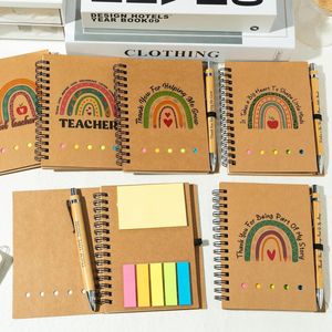 A6 Rainbow Coil Sticky <strong>Note</strong> Set Is a Student Kraft Paper Project <strong>Color</strong> Thickened <strong>Notebook</strong> - Product Image 3