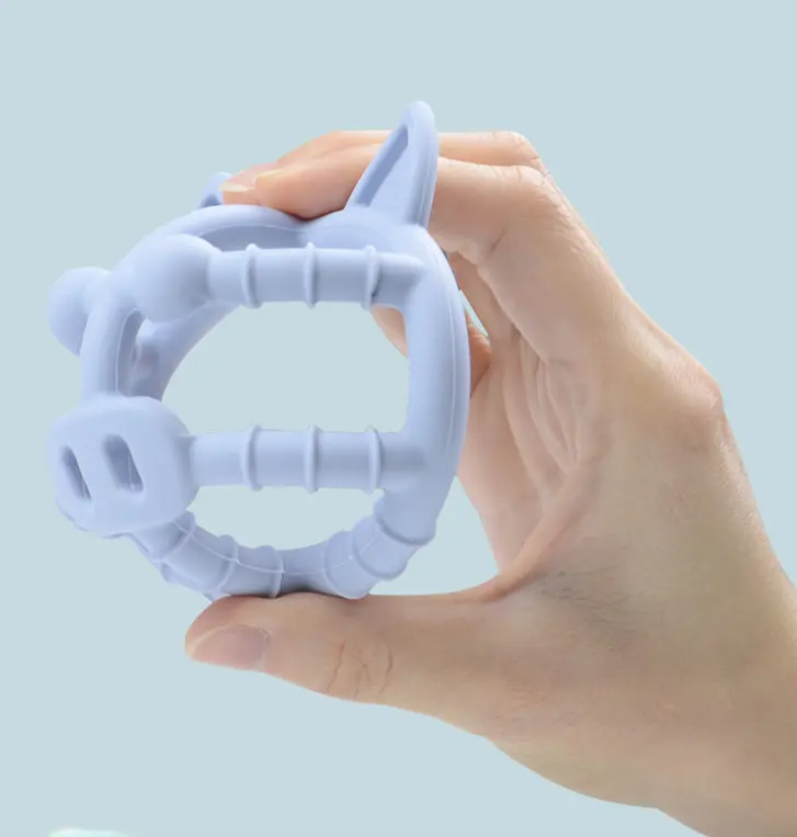 YDS mainan gigitan bayi silikon aman untuk makanan babi Mainan Gigit silikon lunak untuk eksplorasi bola sensorik