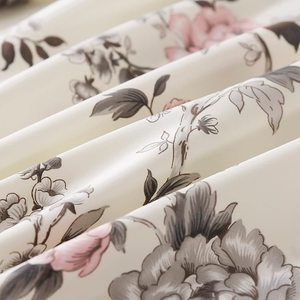 寝具セット高級ベッドシーツローズ花柄おぼろぼろグレーとピンクの牡丹プリント