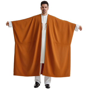 Рамадан джеллаба Ид абаяс молитвенный кафтан, мужской мусульманский открытый абайский Турецкий Арабский кардиган, халат, Марокко, джубба, ислам, дишдаша - Product Image 6