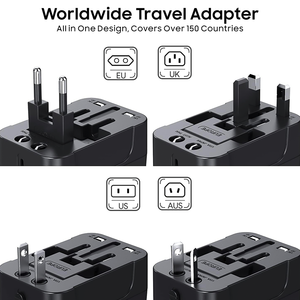 Adaptador de corriente de conmutación universal adaptador de viaje mundial todo en uno puertos de carga USB tipo c