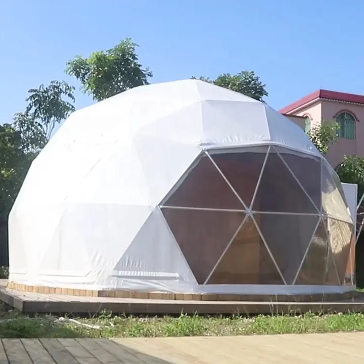 2024 otel glasale igloo alüminyum jeodezik kubbe çadır açık yuvarlak top kamp çadırı satılık