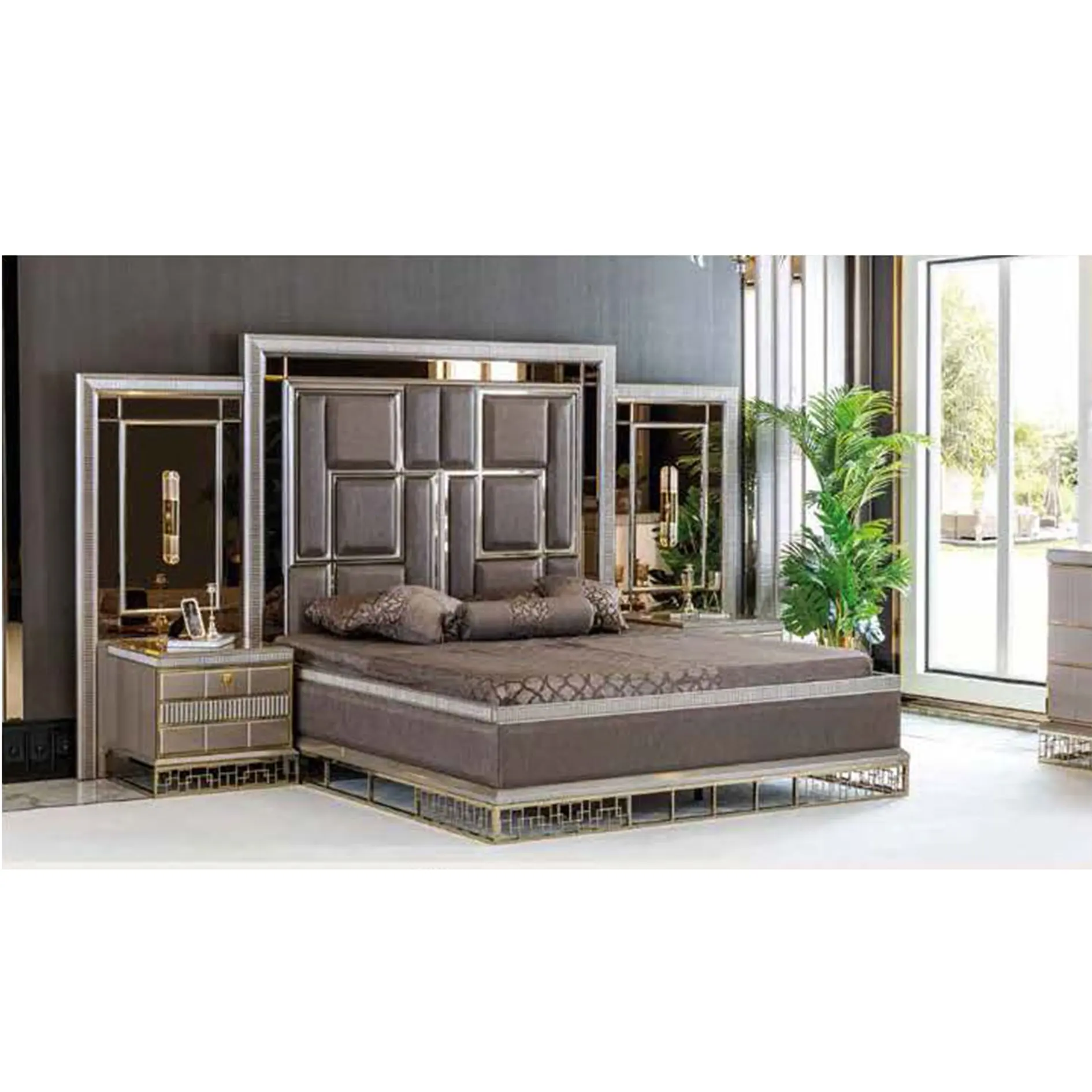 Ensemble de meubles de chambre à coucher luxueux avec armoire fonctionnelle Meubles de maison de qualité de luxe de Turquie Meubles turcs