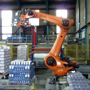 Automatic <strong>Loading</strong> <strong>Unloading</strong> Industrial <strong>Robot</strong> Arm KUKA KR120 R2700 F Material Handling Palletizing Robotic Workstation Solutions