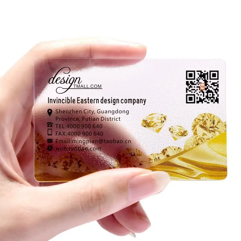 Carte de visite NFC de luxe en PVC personnalisée en usine carte de visite transparente haut de gamme carte de membre VIP en plastique