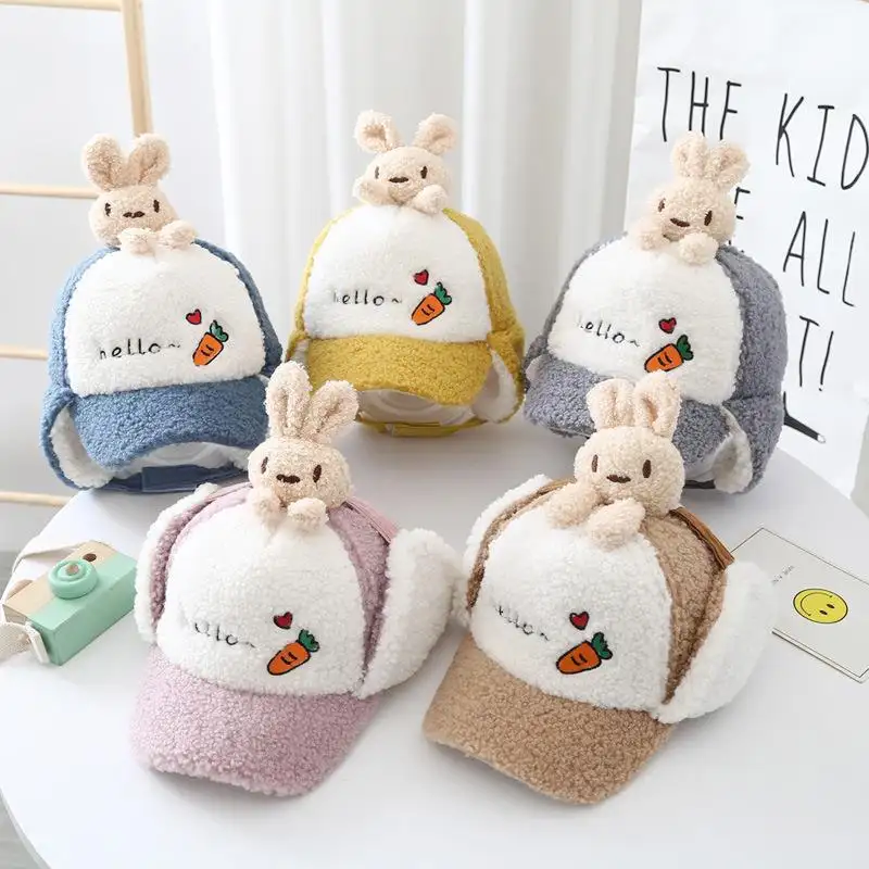 Cappelli invernali per le donne del bambino dei bambini del designer kawaii dei bambini cappello animale invernale con logo personalizzato coreano cappellini da baseball del bambino