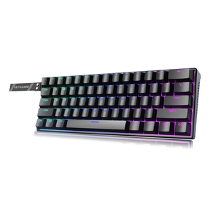 Teclado mecánico negro clásico para juegos de 68 teclas Teclado mecánico RGB de eje multicolor anti-ghosting de varias teclas - Product Image 1