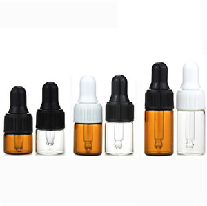Empty Refillable Mini Cobalt Blue clear Amber 1ml 2ml <strong>2</strong> ml Liquid Oil Skin Care Serum <strong>Glass</strong> Dropper Bottle with Long Pipette - Product Image 1