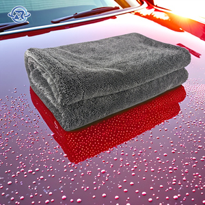 Araba kurutma için özel Logo büyük mikrofiber havlu kabul çift yan bükülmüş döngü havlu araç kurutma havlusu araba temizleme - Product Image 3